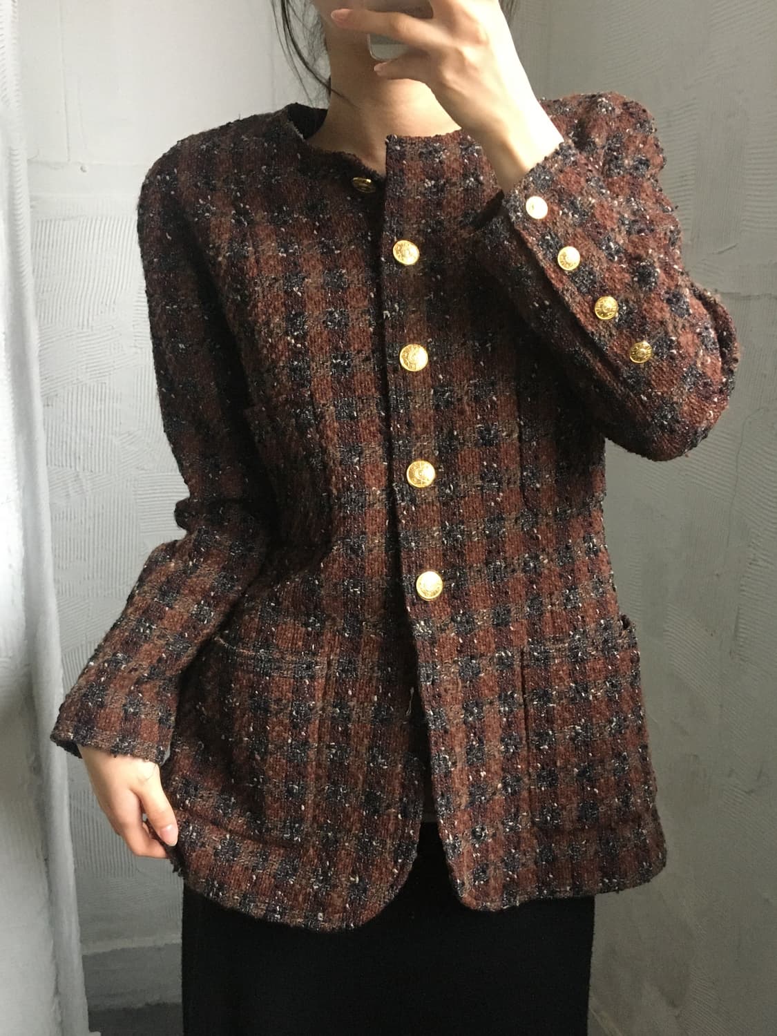 Chanel 샤넬 90’s 브라운 멀티컬러 트위드 자켓  상품이미지1