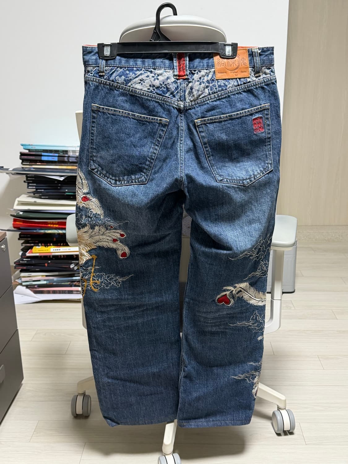 카라쿠리타마시 봉황자수 데님팬츠 상품이미지2