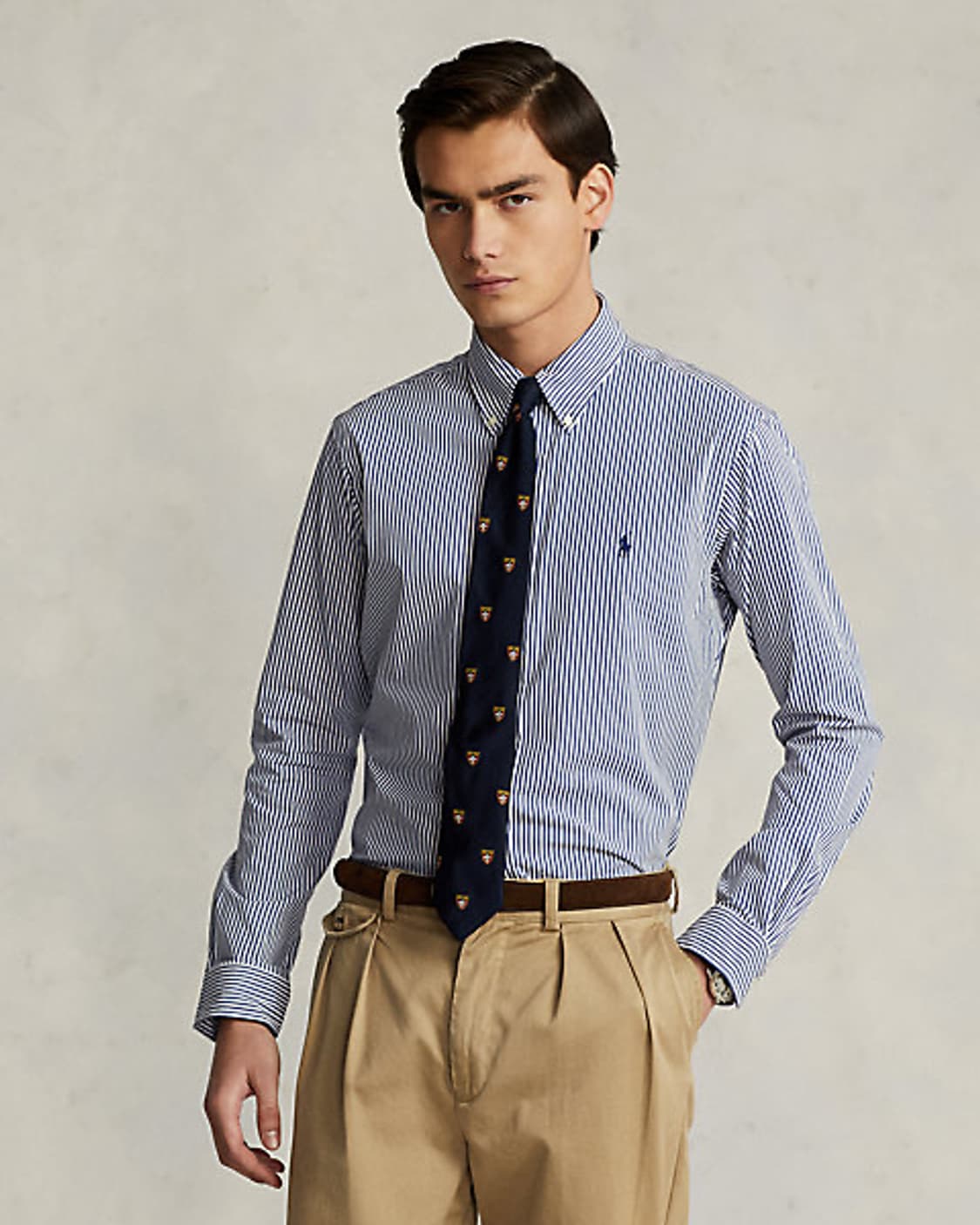폴로 클래식핏 스트라이프 스트레치 포플린 셔츠 상품이미지1