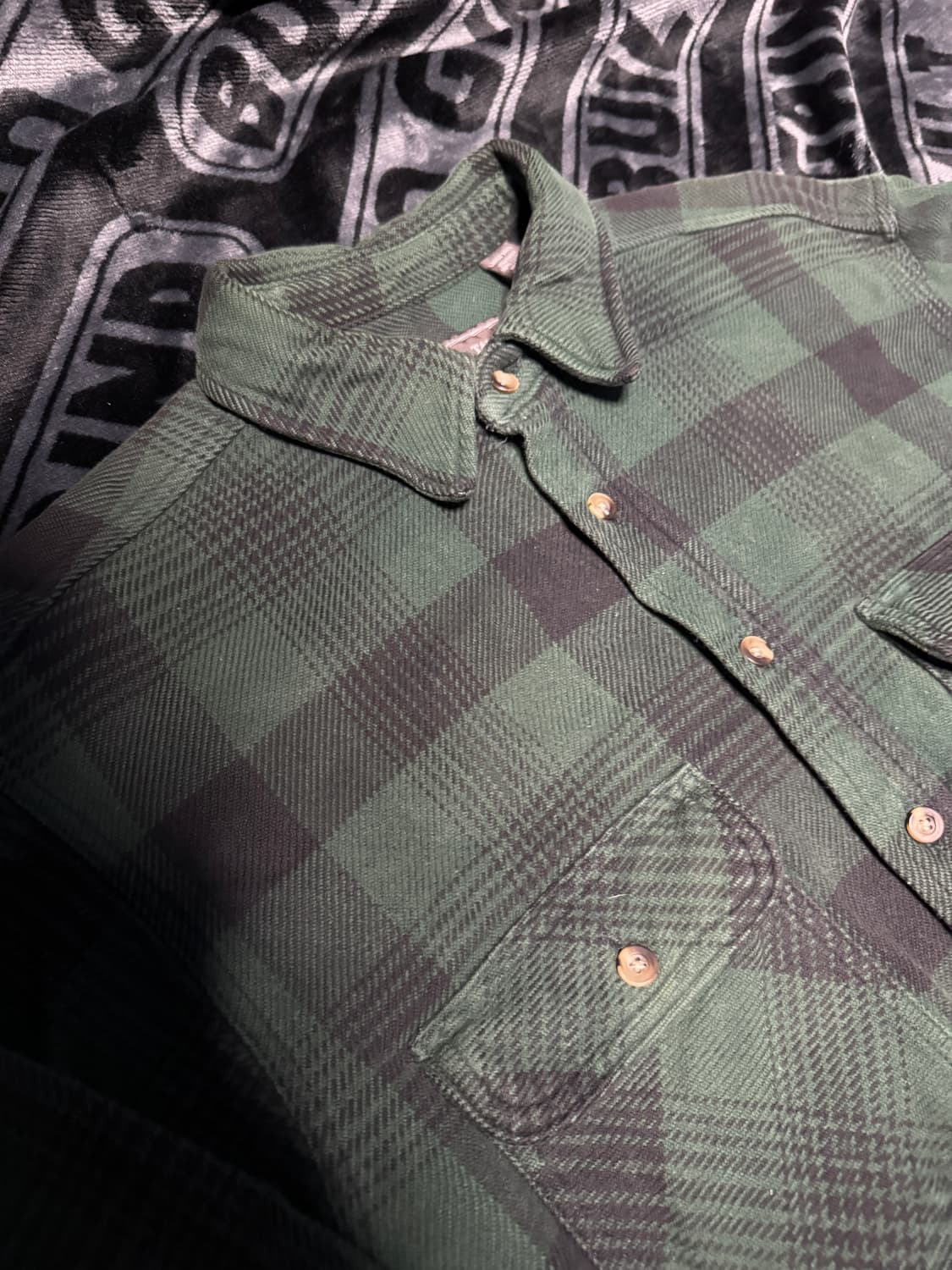 아크릴릭 체크 셔츠 그린 상품이미지3