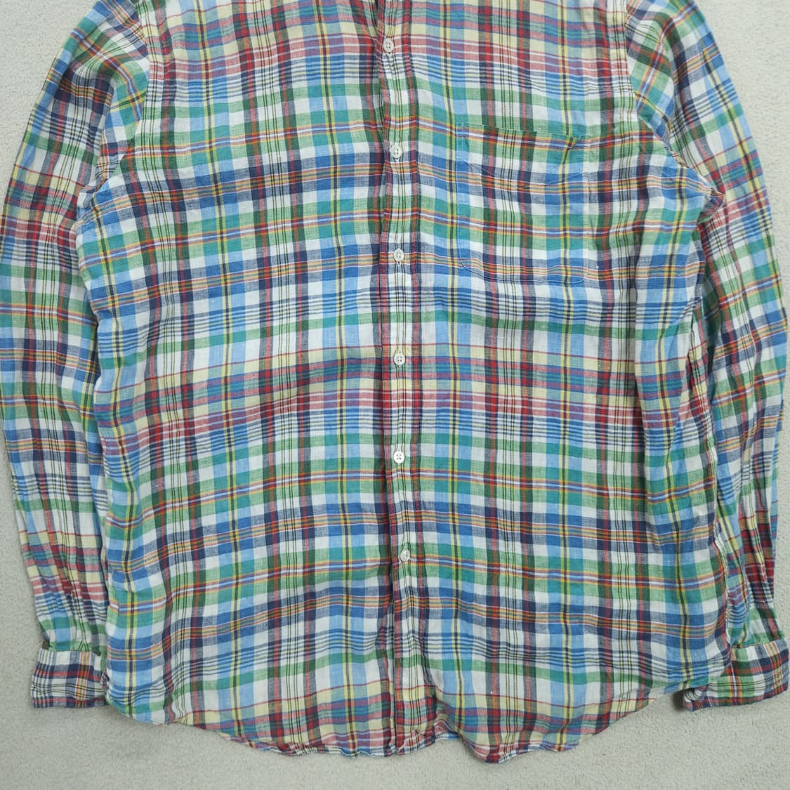 폴로 랄프 로렌 체크 린넨 셔츠 L 클래식핏 상품이미지2