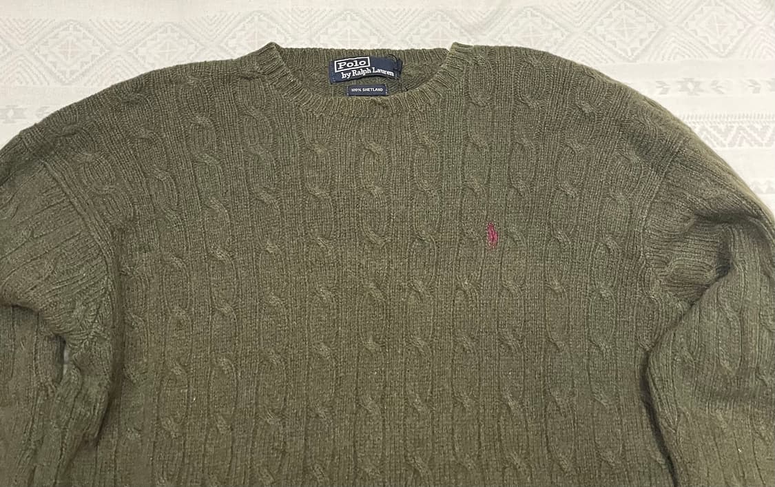 폴로 랄프로렌 케이블 니트 올리브 상품이미지4