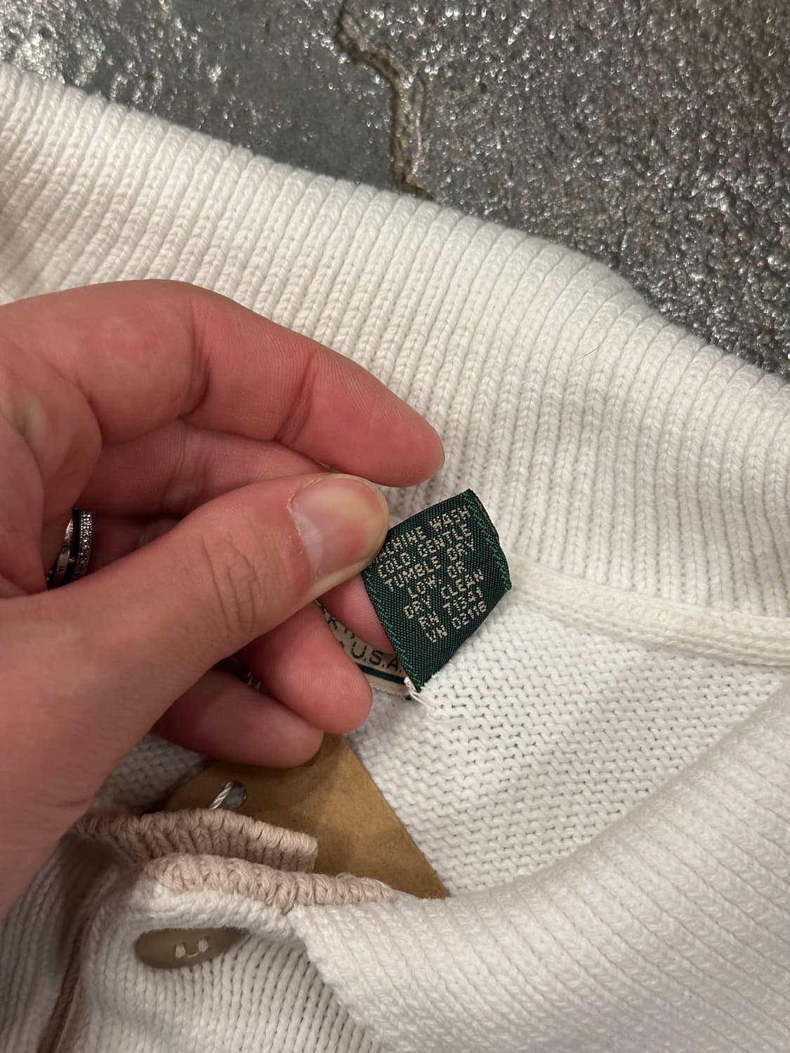 90s LL Bean  엘엘빈 USA 버튼 니트 헨리넥 L 상품이미지5