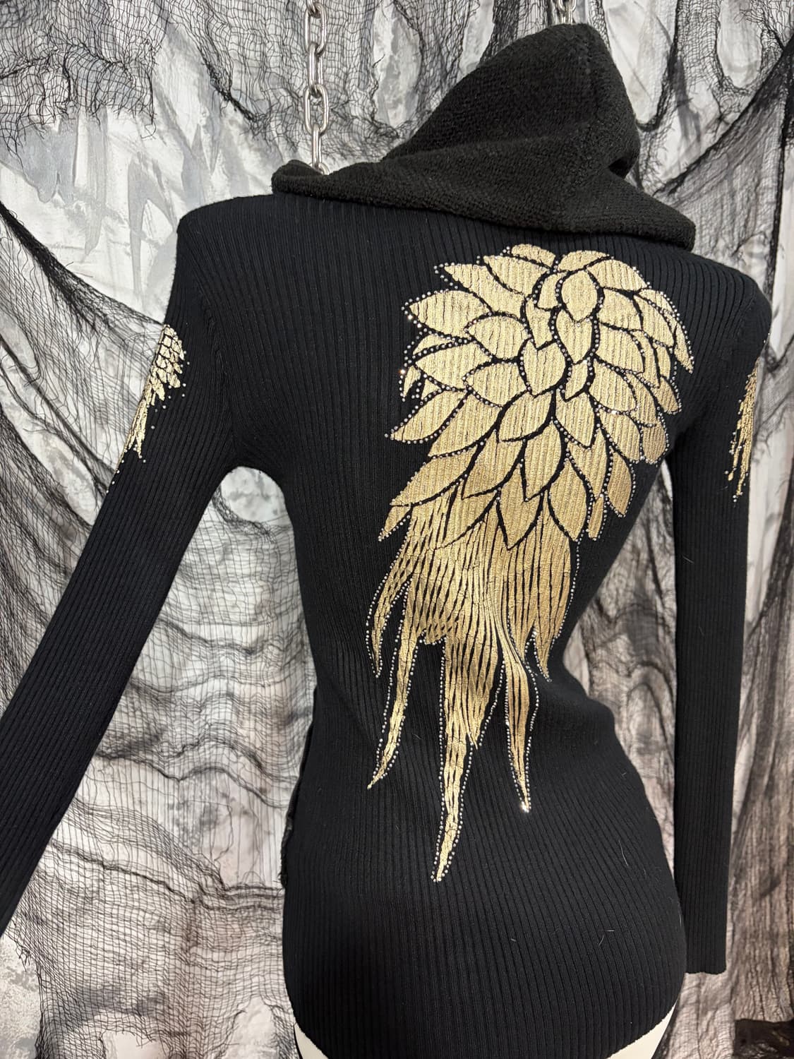 PUNK Gothic cubic wing Hoodie Zip up 상품이미지10