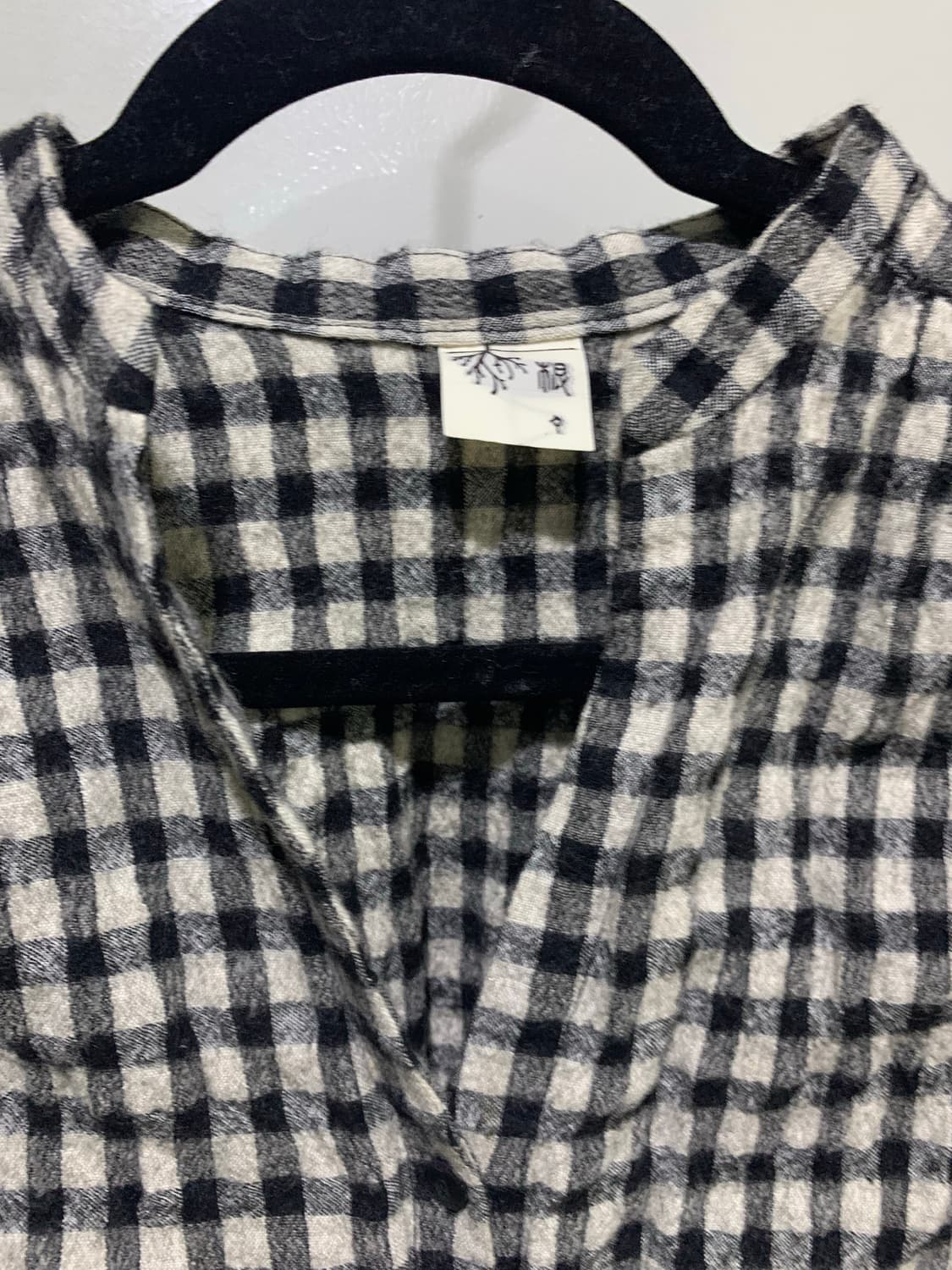 일본 네네 체크 울52 블라우스 상품이미지4