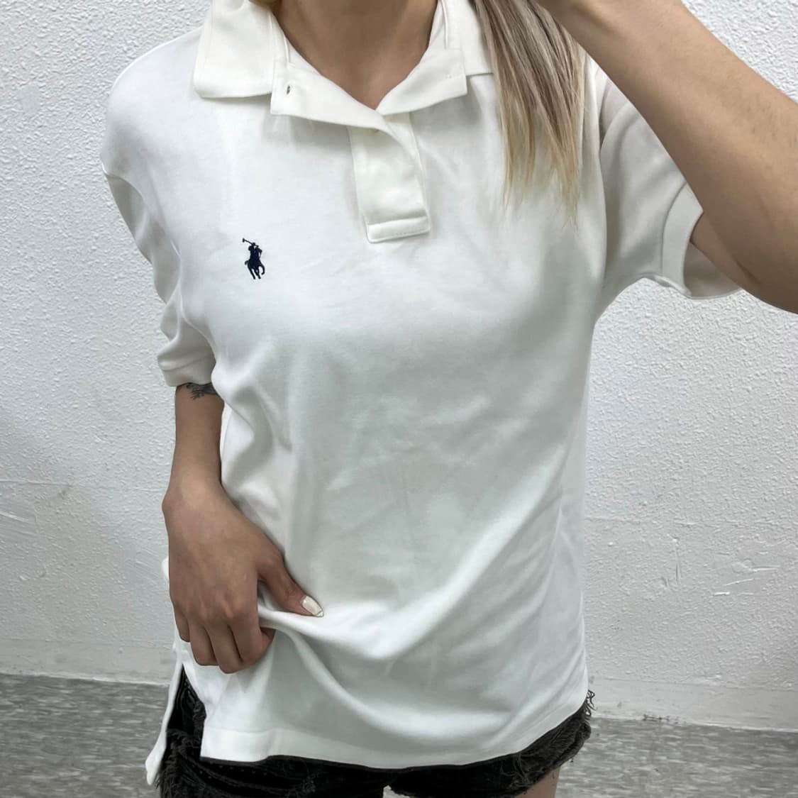 폴로 랄프로렌 네이비포니 화이트 pk티 S 상품이미지5
