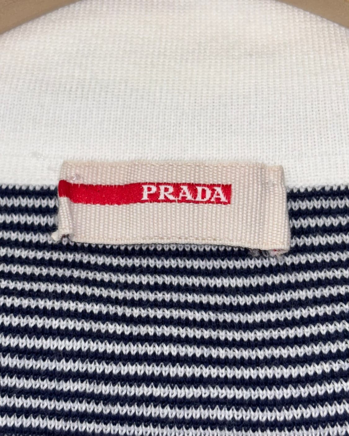 Prada 프라다 네이비 스트라이프 카라 니트  상품이미지6