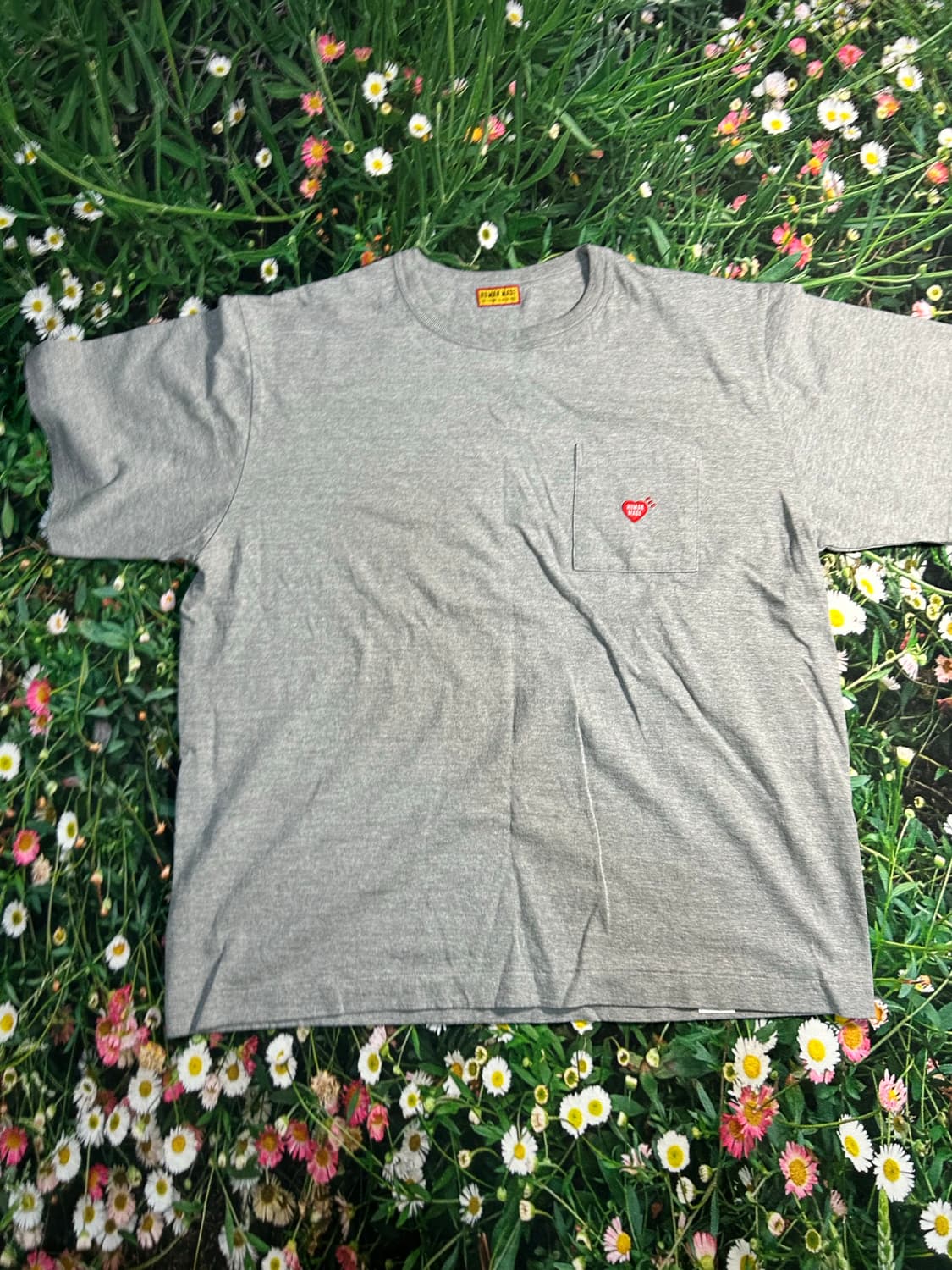 새상품) 휴먼메이드 하트 포켓 티셔츠 그레이 2xl 상품이미지2