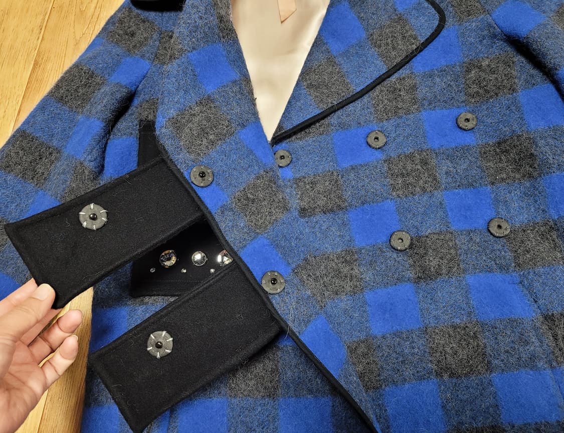 N21 체크 알파카 모직코트 55-66 상품이미지7
