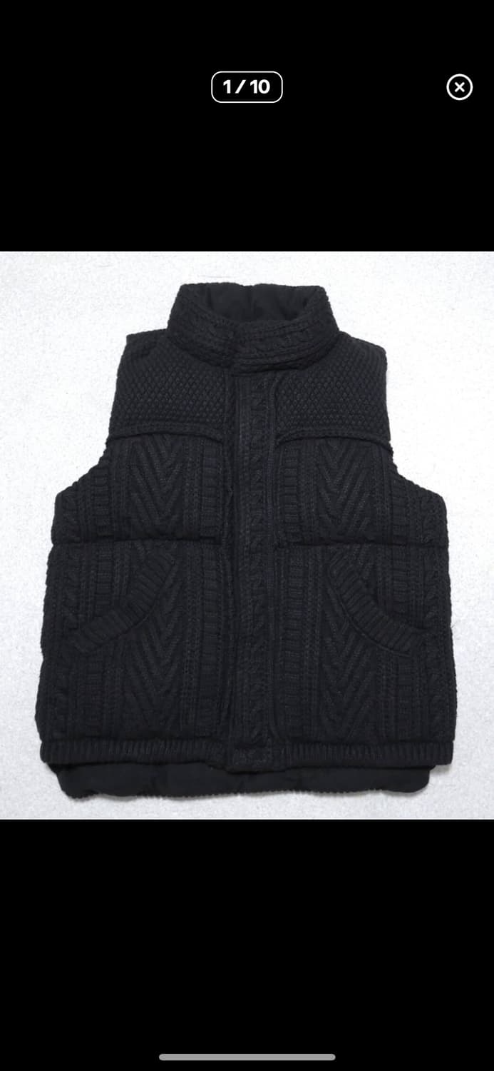 미하라 야스히로 케이블 니트 패딩 베스트 상품이미지1