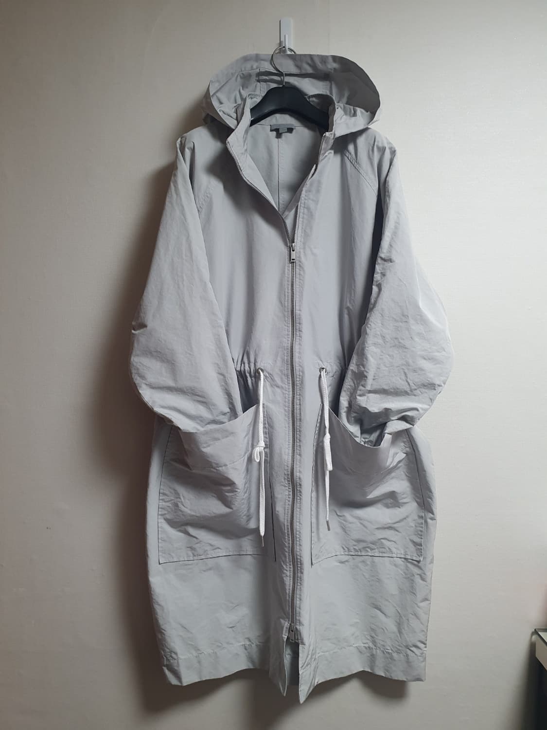 코스 COS 라이트그레이 후드 사파리 야상 자켓 오버핏 XL 상품이미지3