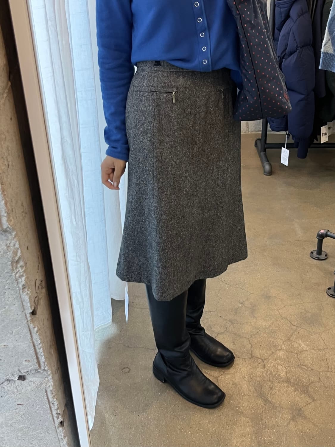 꾸레쥬 투포켓 스커트 그레이 상품이미지3