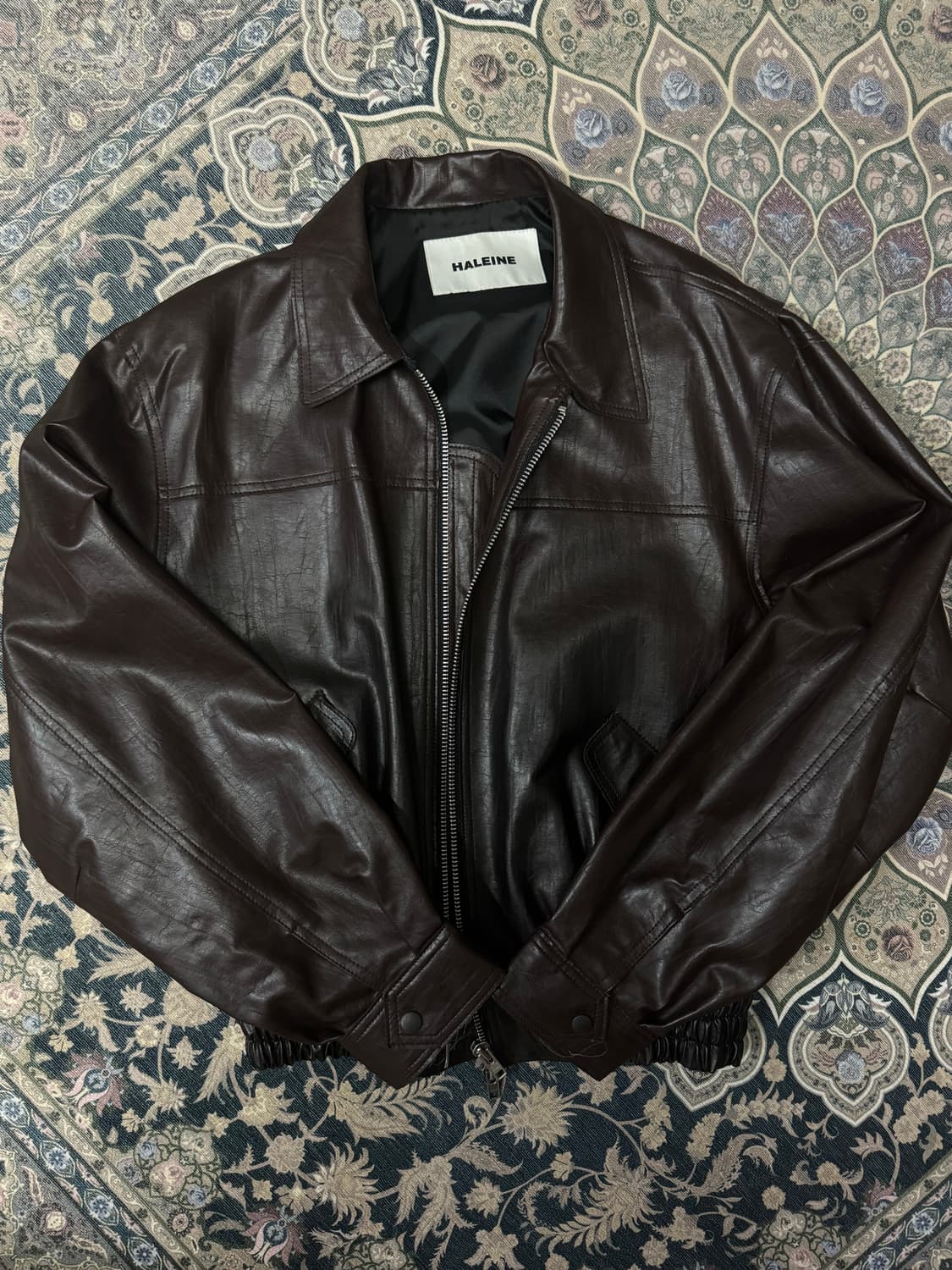 알렌느 그라데이션 에코 레더 자켓 (2) 상품이미지2