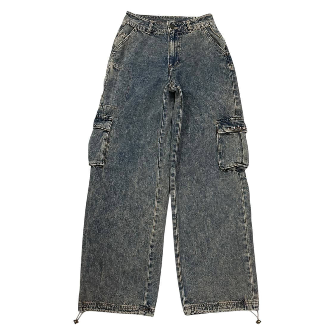 스컬프터 빈티지 데님 카고 스트링 팬츠 XS 상품이미지1