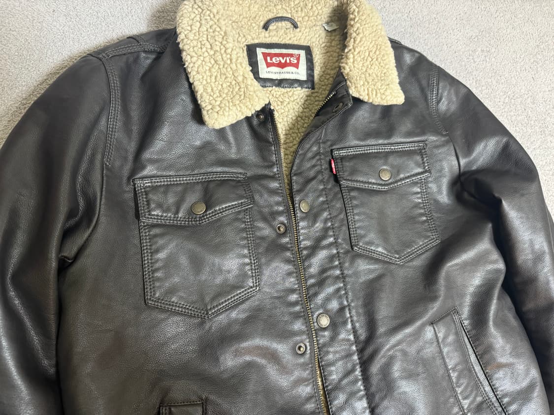Levi’s 리바이스 비건레더 가죽 쉐르파 자켓  상품이미지1