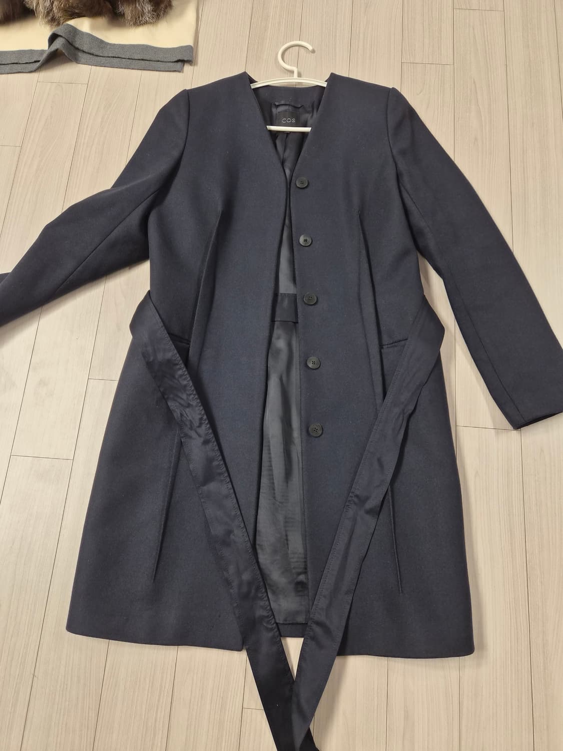 COS 코스 정품 노카라 울 코트 (네이비) 상품이미지3