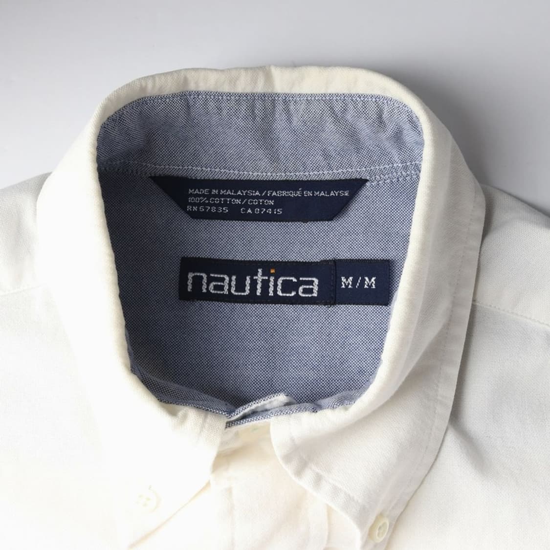 노티카 빈티지 옥스퍼드 버튼다운 화이트 셔츠 M 상품이미지5