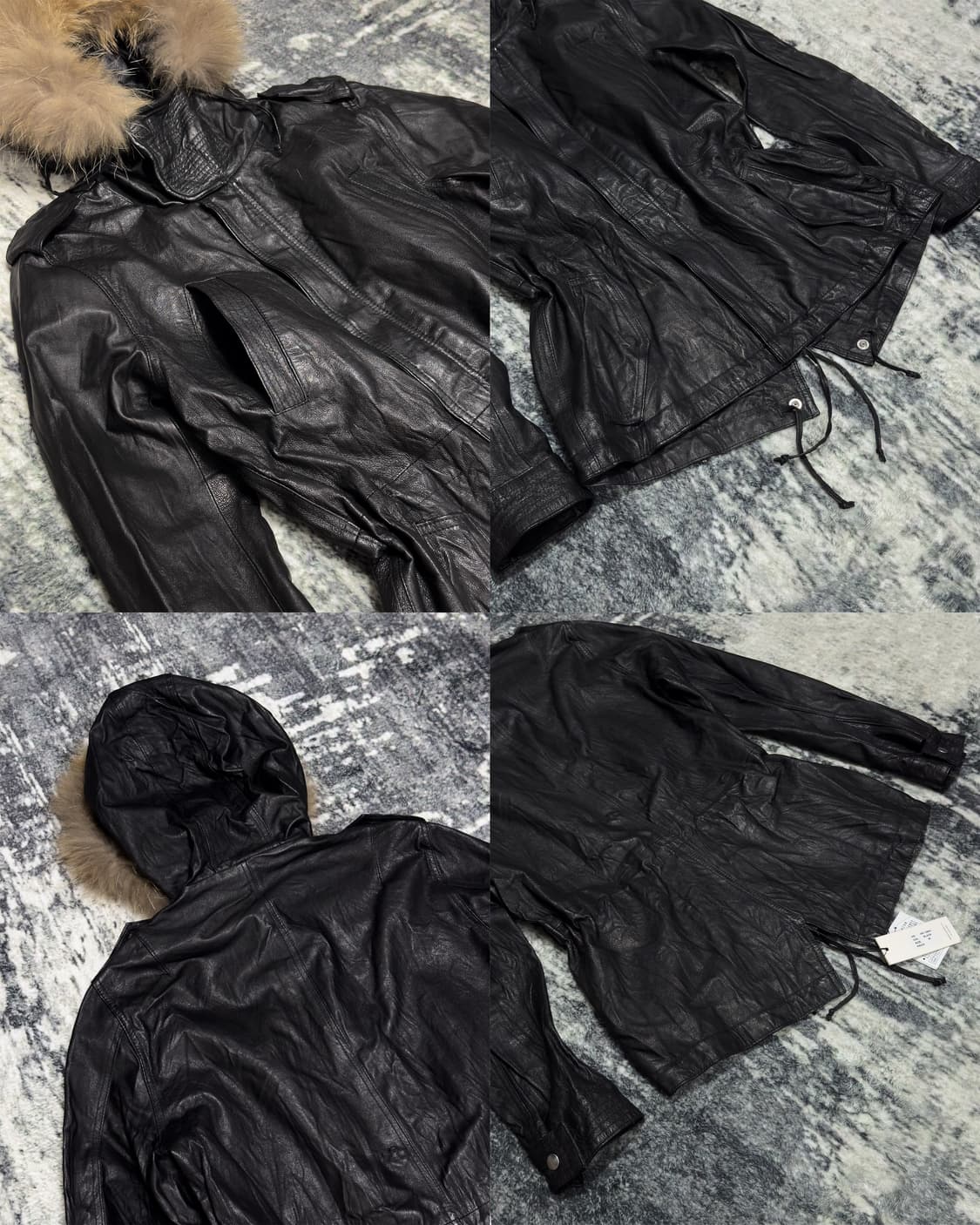 {Unknown} Pig Leather Racoon Fur Parka   상품이미지4