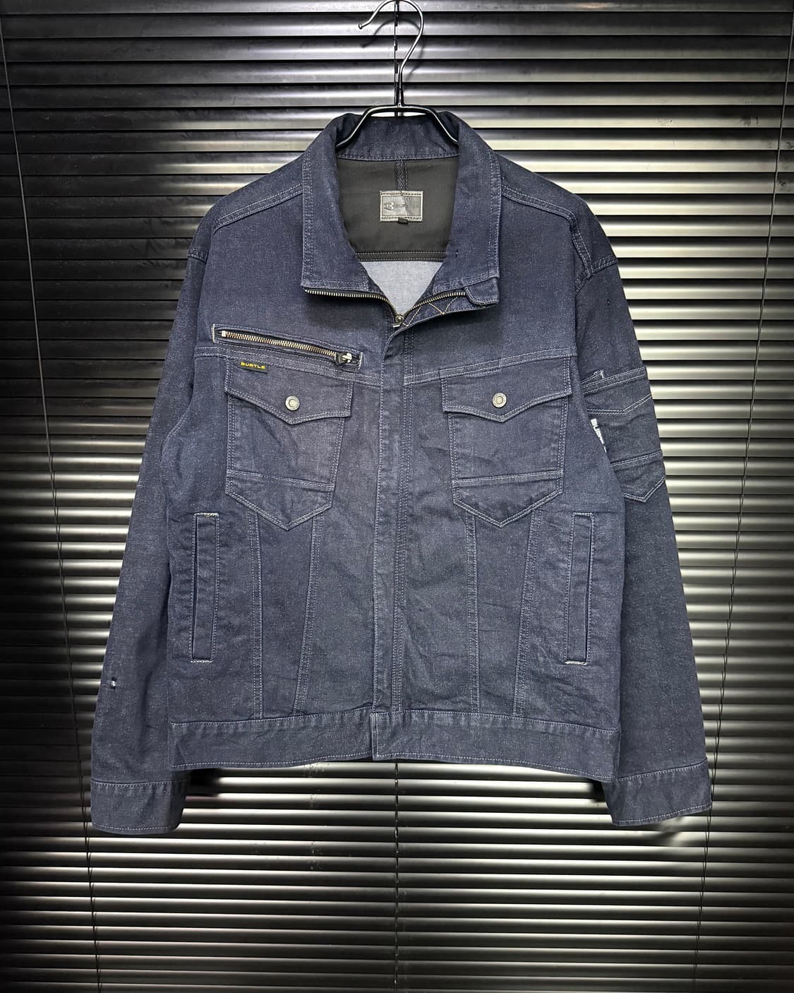 BURTLE 일본 아메카지 데님 트러커 진청 하이넥 집업 워크 자켓 LL 상품이미지2