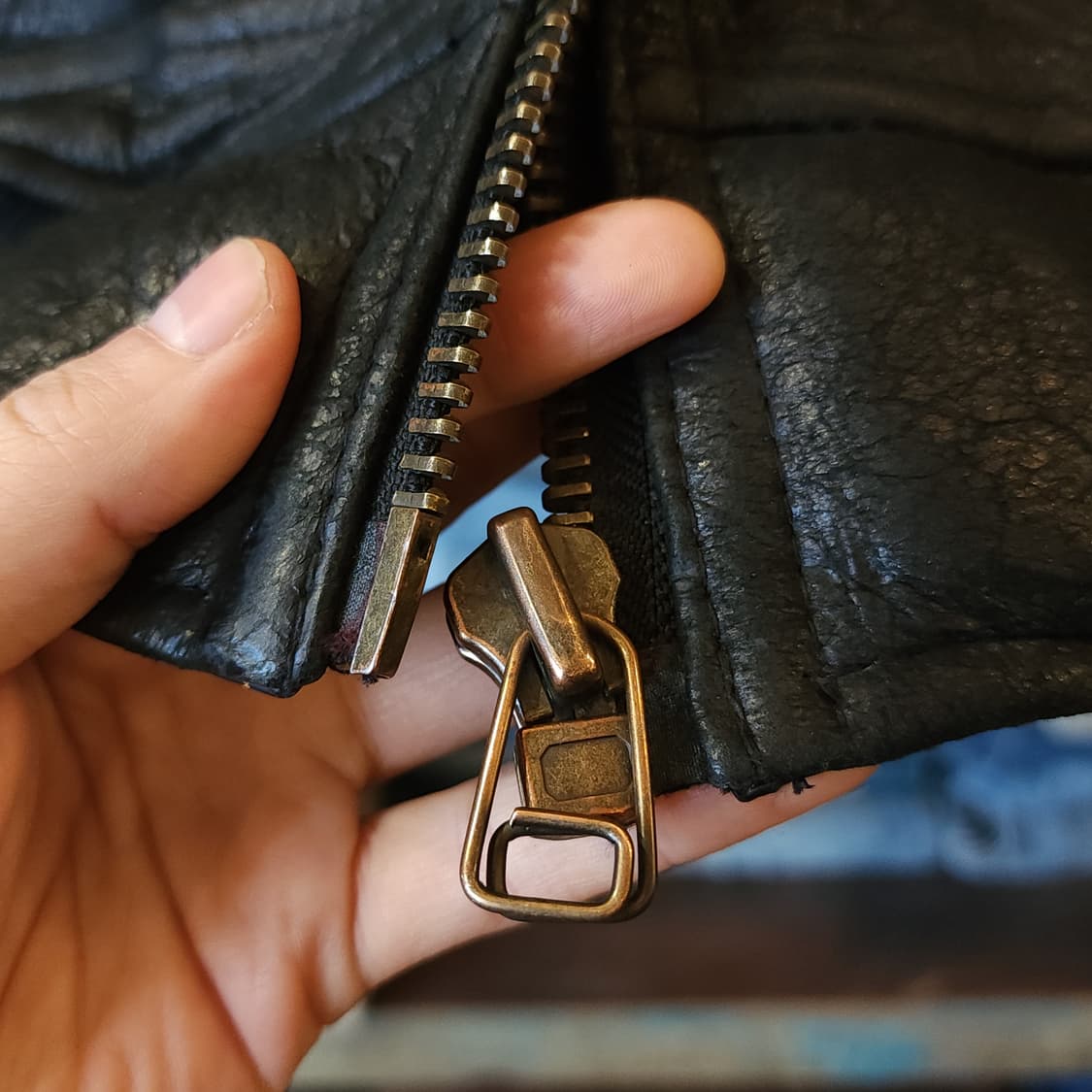 00년대 할리 데이비슨 무스탕 레더 봄버 자켓 F 상품이미지9