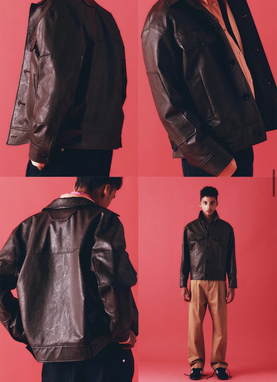 애니타임로릭 튤립 레더 자켓 브라운  상품이미지7