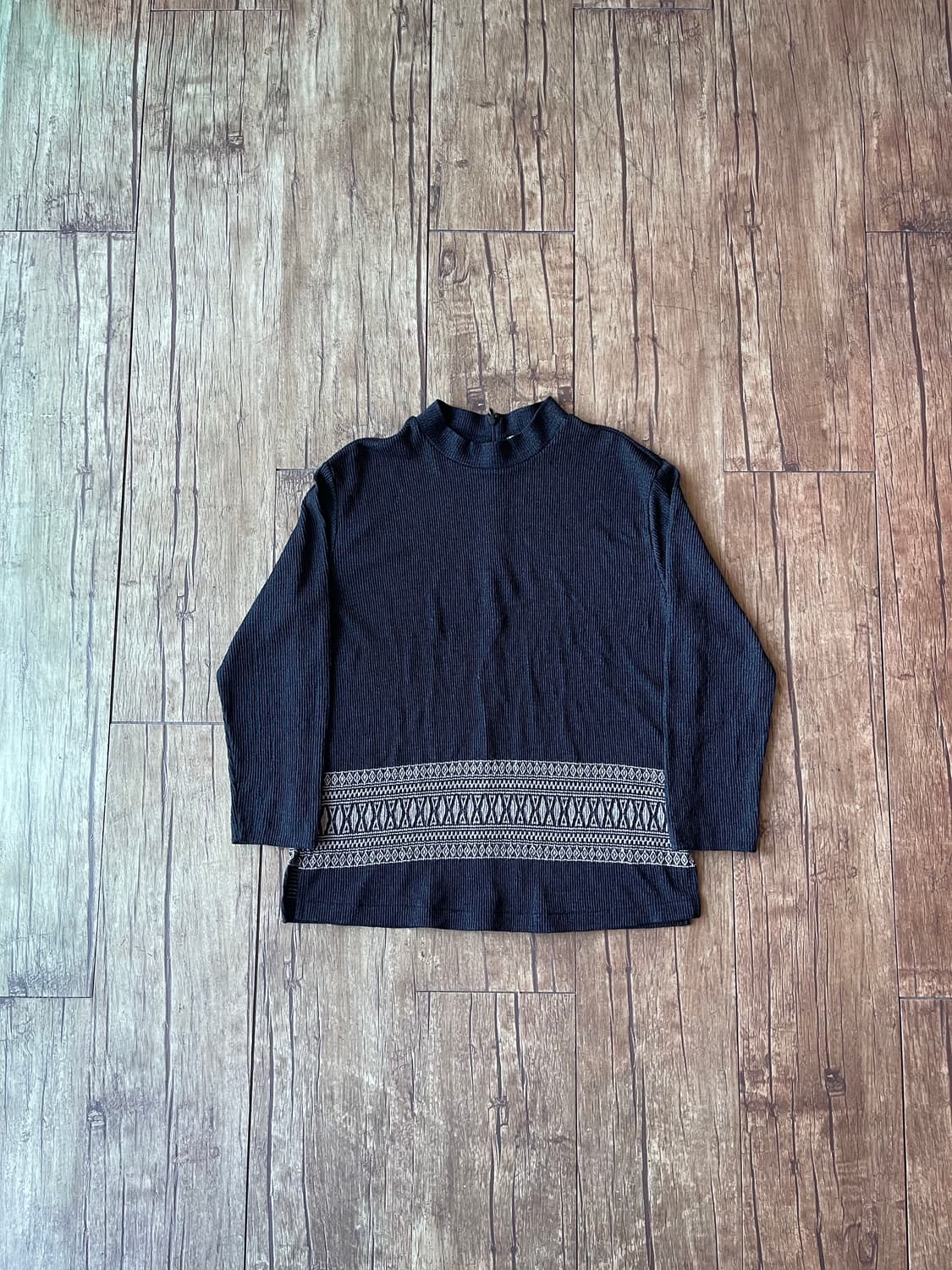 Ethnic Ribbed Half Blouse 상품이미지1