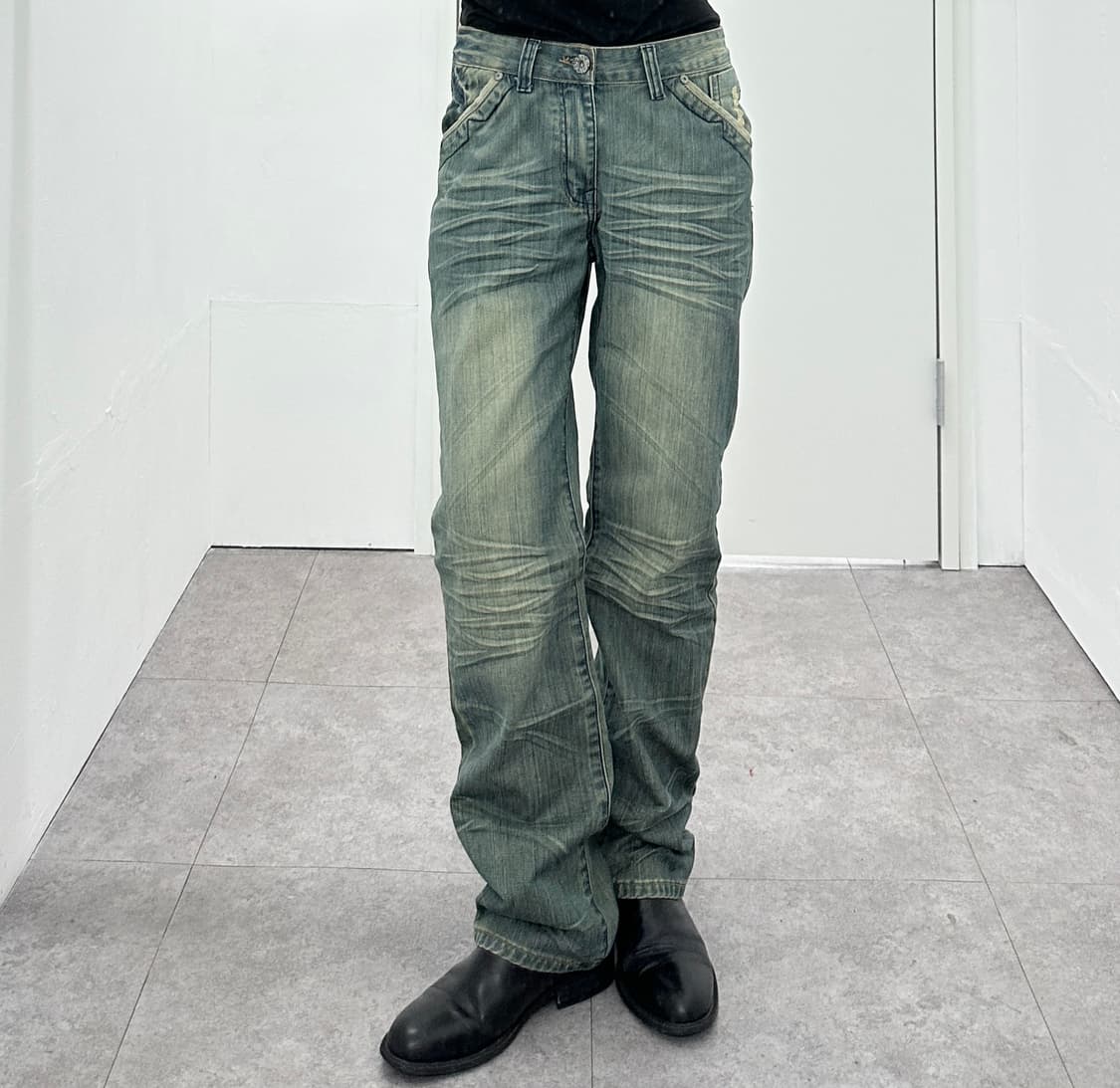 Vintage Faded lines Washing Jeans 상품이미지2