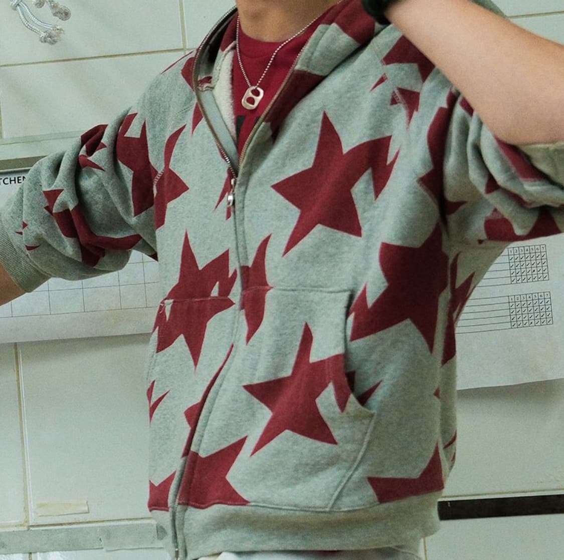 (구해요) 베이프 스타 후드집업 레드 bape 상품이미지2