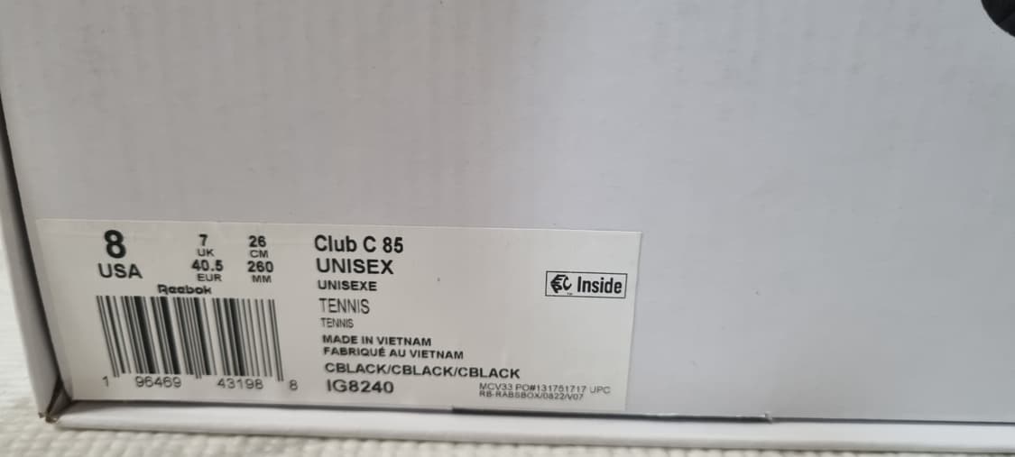 리복 자운드 클럽 c 트리플 블랙 260 상품이미지8