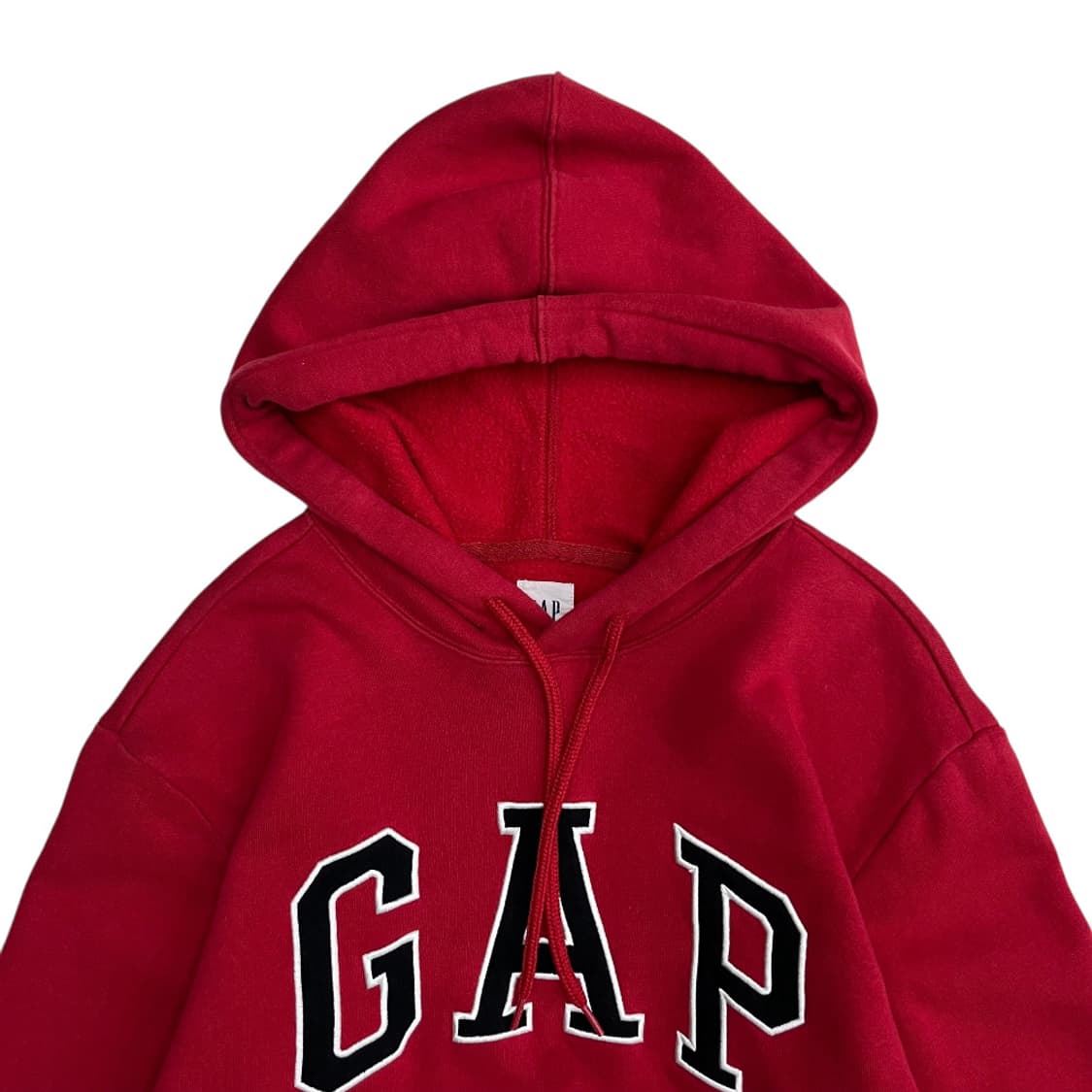 갭 블랙 센터로고 레드 후드 S 상품이미지4