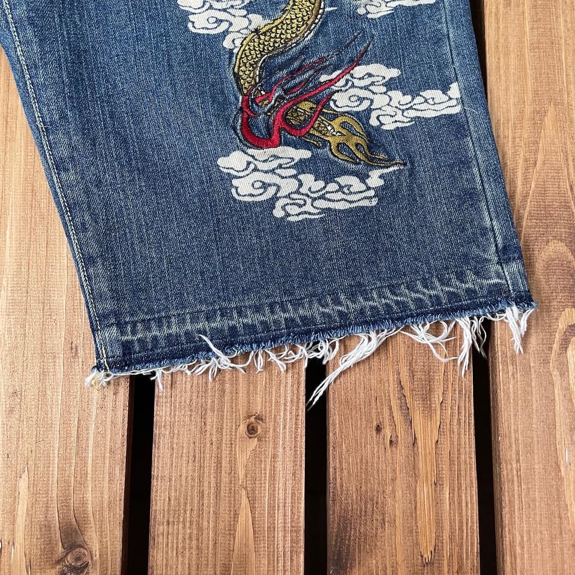 일본 빈티지 용자수 데님 반바지 37in 상품이미지5