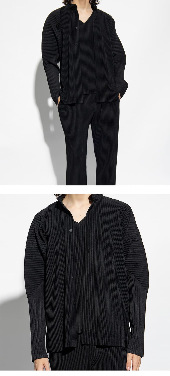 옴므플리세/ 만다린넥 셔츠 / 블랙 3사이즈 상품이미지6