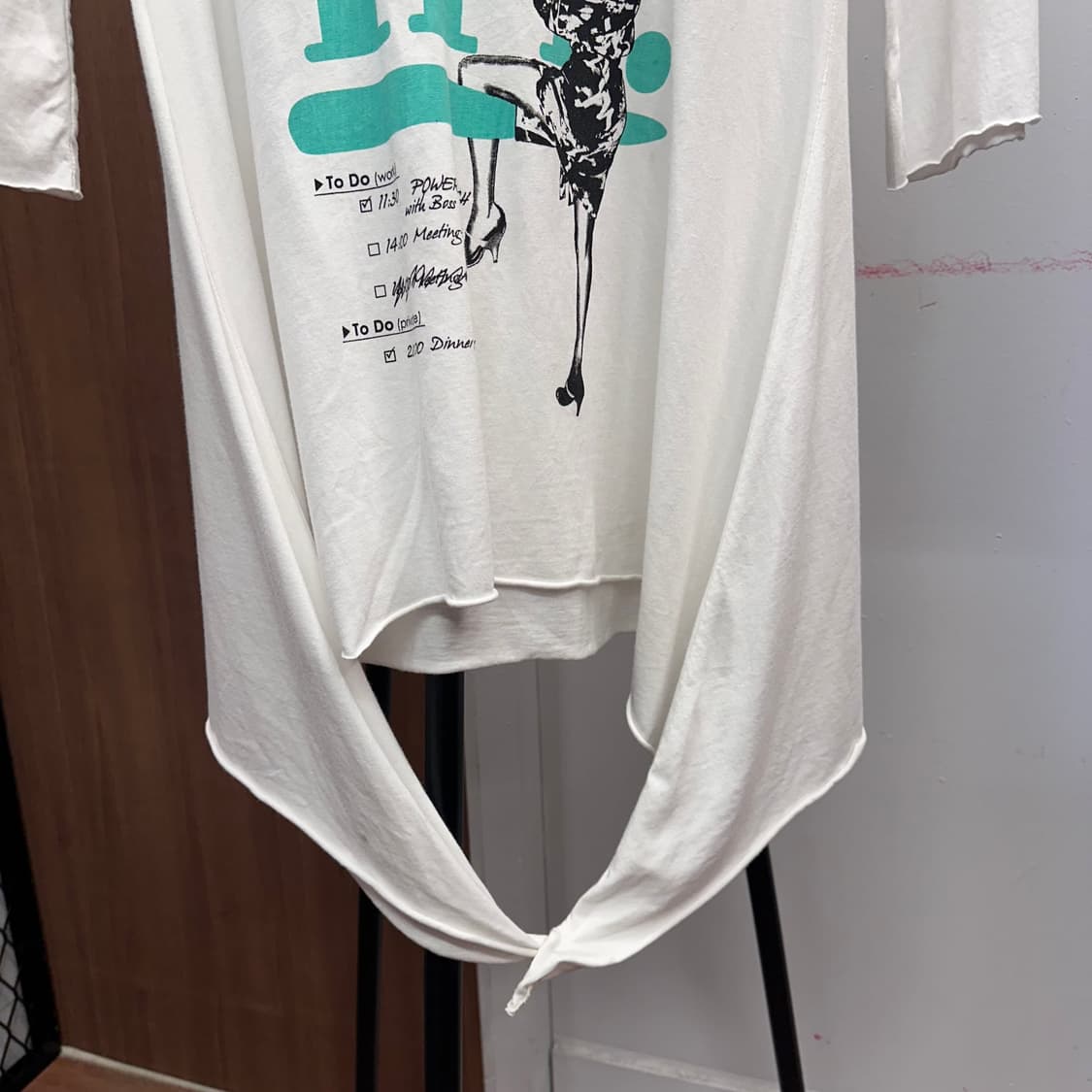 White Knot Detail Print T-Shirt  상품이미지4