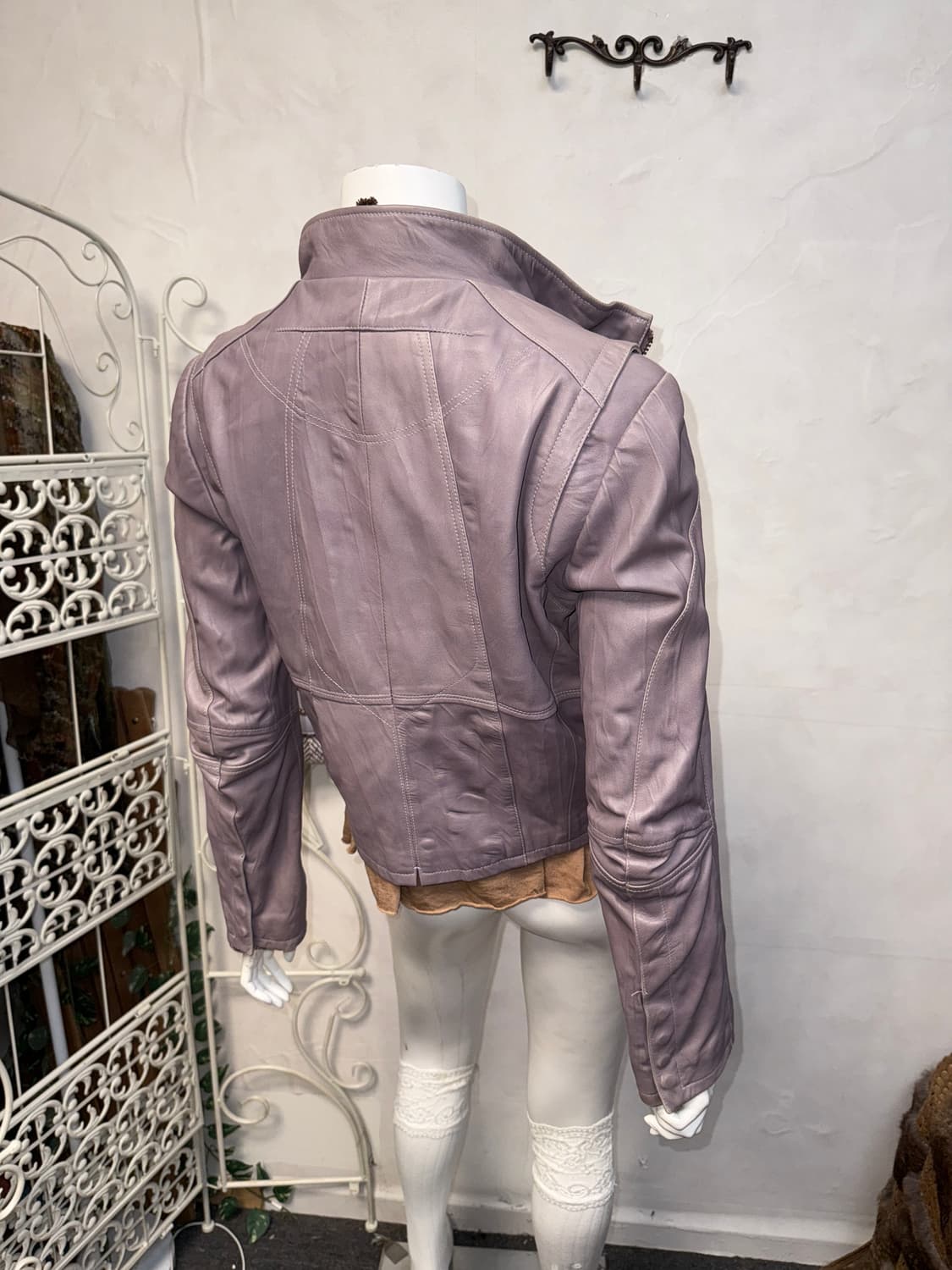 Lavender lamb skin zipup jacket  상품이미지5