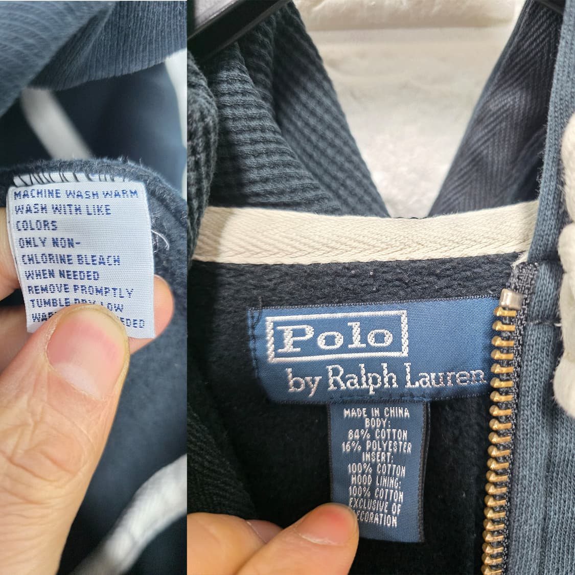 택포) 폴로 랄프로렌 네이비 후드집업 L 상품이미지2