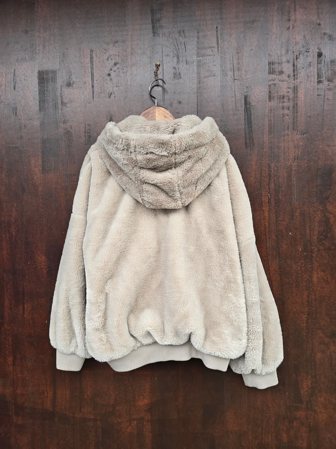 아이보리 뽀글이 후드 집업 85 상품이미지2