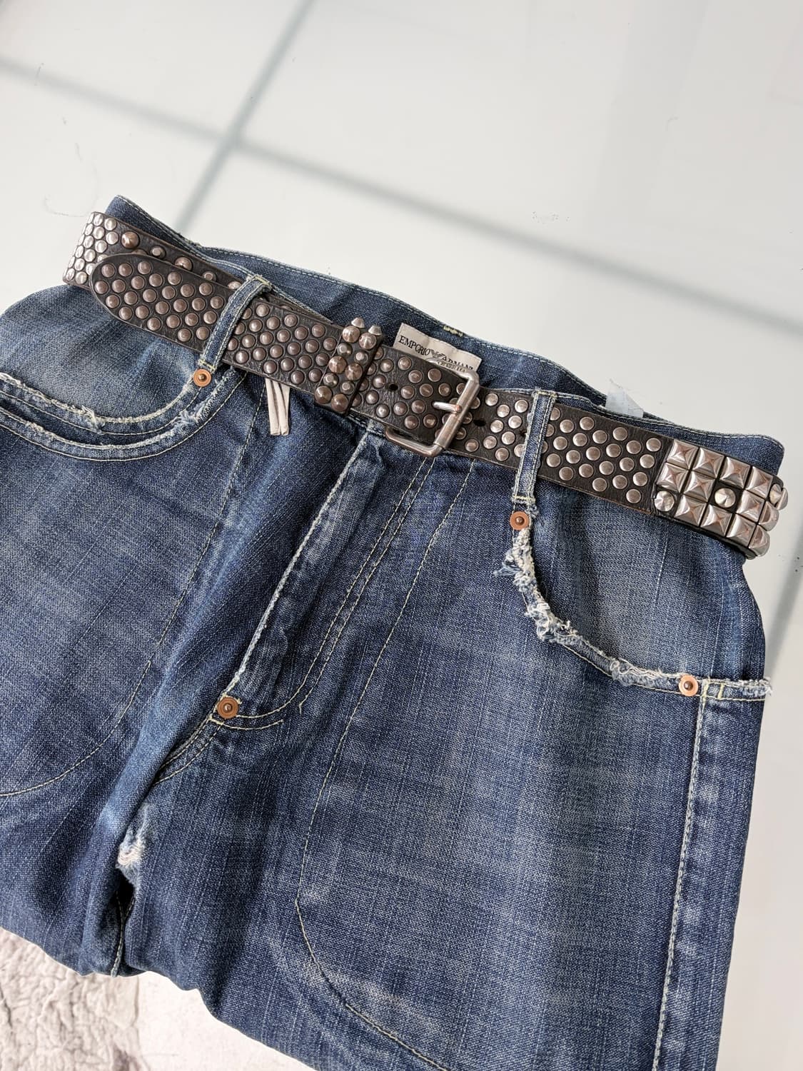 디젤 멀티 스터드 레더 벨트 상품이미지2