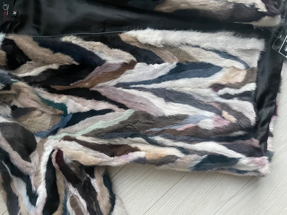 (완전새상품!) 멀티 패치 밍크100 후드 코트 m(55) 상품이미지4