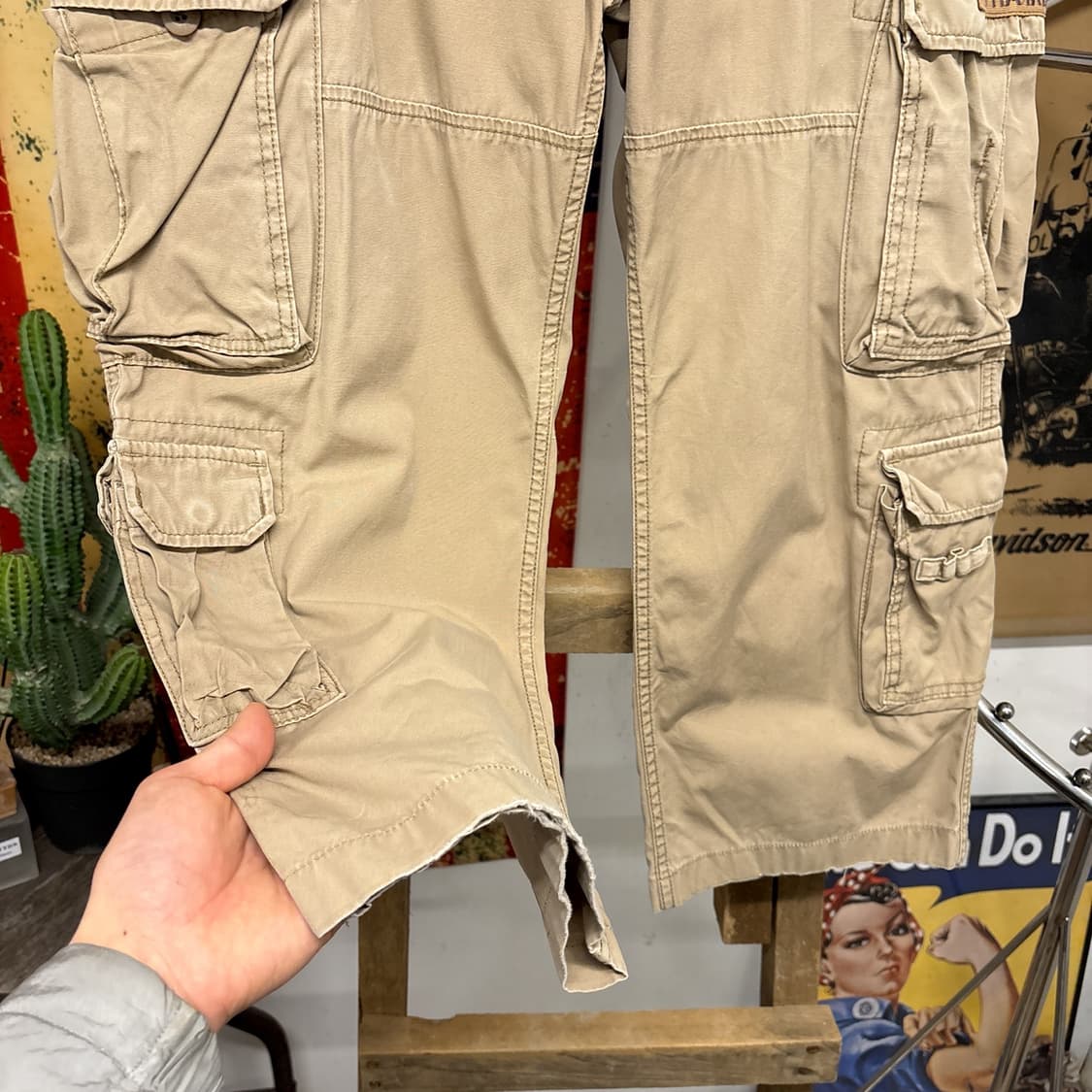 알파인더스트리 유틸리티 멀티포켓 와이드 카고팬츠 데저트베이지 N950 상품이미지4