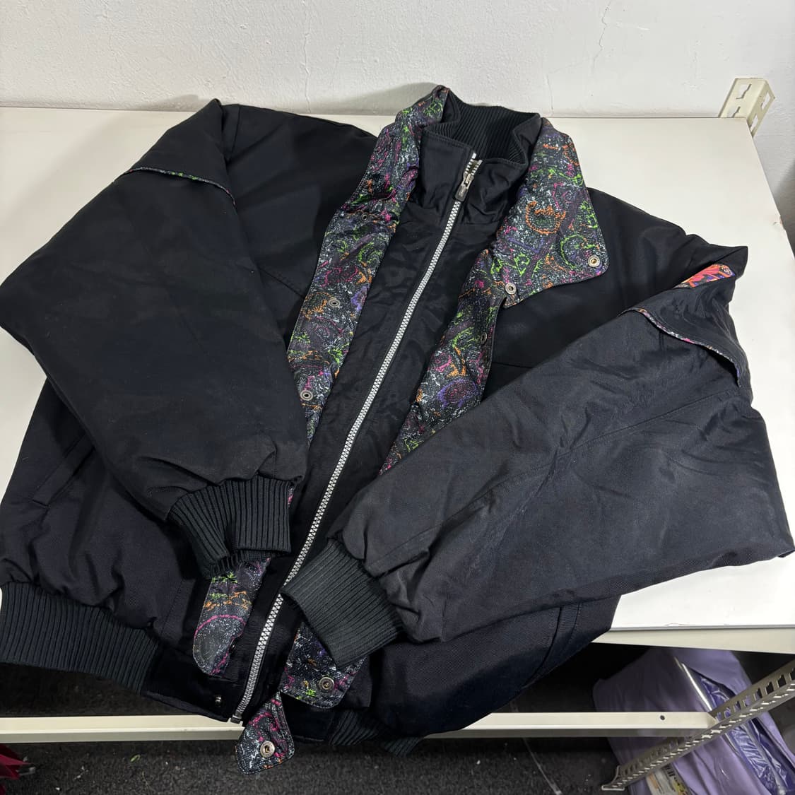 M-L 올드아식스 블랙 가오리오버핏 누빔점퍼 상품이미지2