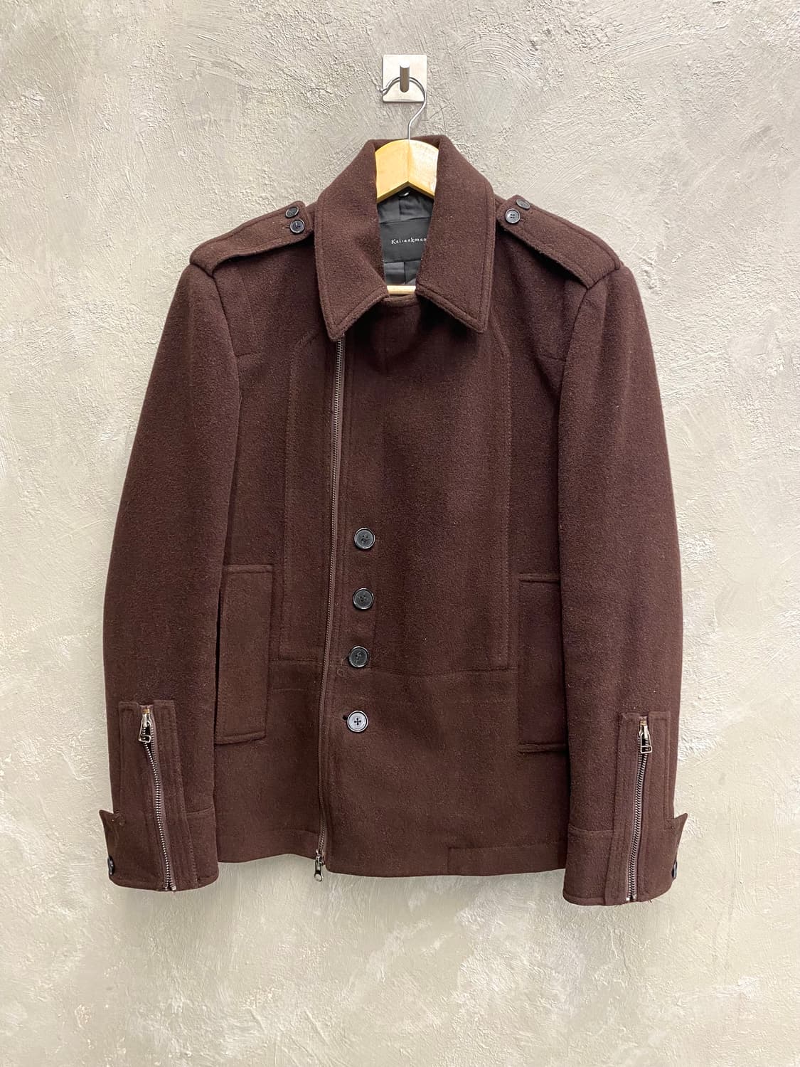 [M] Kai-aakmann 카이아크만 브라운 캐시미어 블렌디드 자켓 상품이미지2