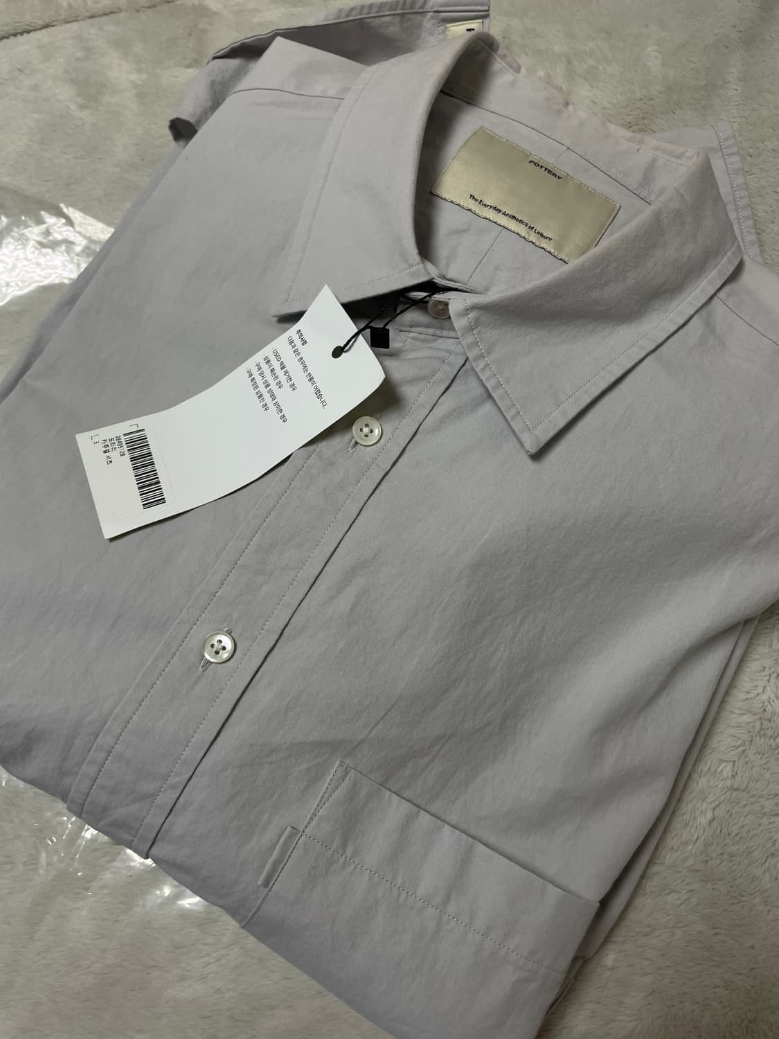 포터리 캐주얼 셔츠 그레이 3사이즈 상품이미지2