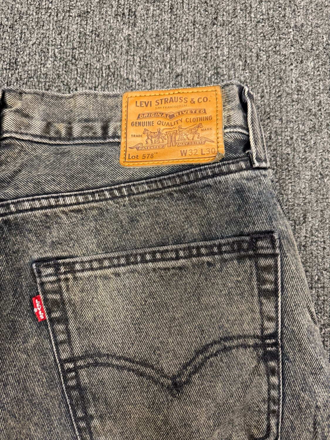 32)리바이스 빈티지 워싱 578 흑청 데님팬츠 상품이미지7