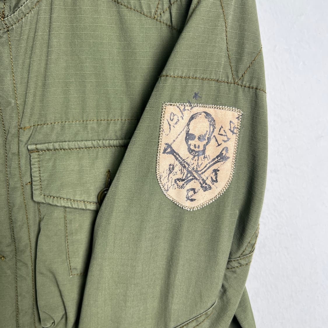 폴로 랄프로렌 진스 카키 멀티 포켓 스컬 패치 M-43 야상 자켓 M 상품이미지7