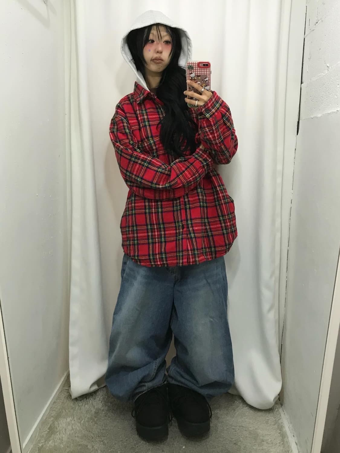 Supreme Tartan Flannel Hooded Shirt 상품이미지4