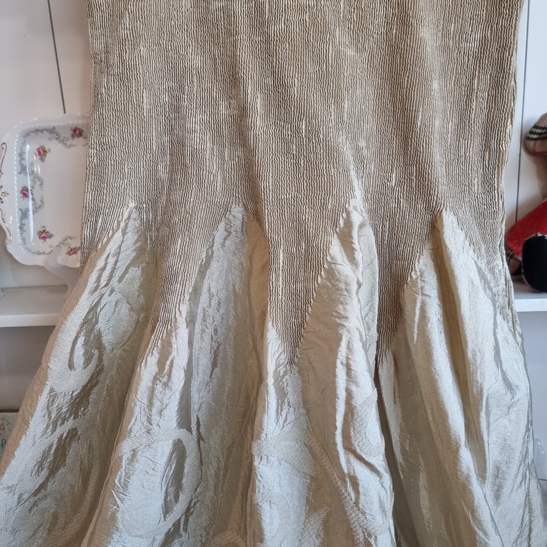 베이지 텍스처 원피스 / 자카드 플레어 상품이미지5