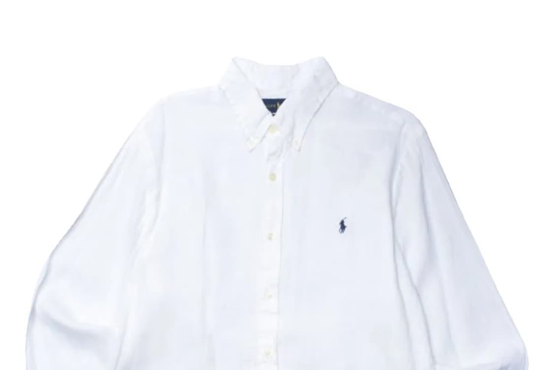 폴로 랄프로렌 신형라벨 린넨 화이트 셔츠 남방 L 상품이미지2