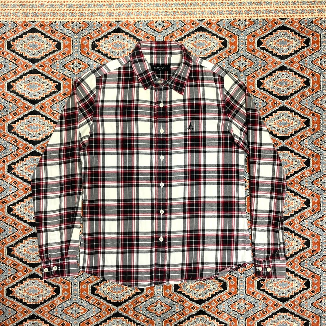 빈폴 블랙 타탄체크 코튼 긴팔셔츠 여성85 상품이미지1