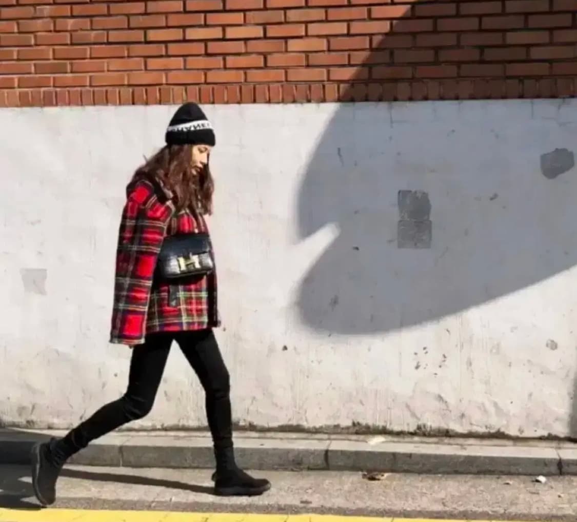 투머치토커 타탄체크 코트 상품이미지2