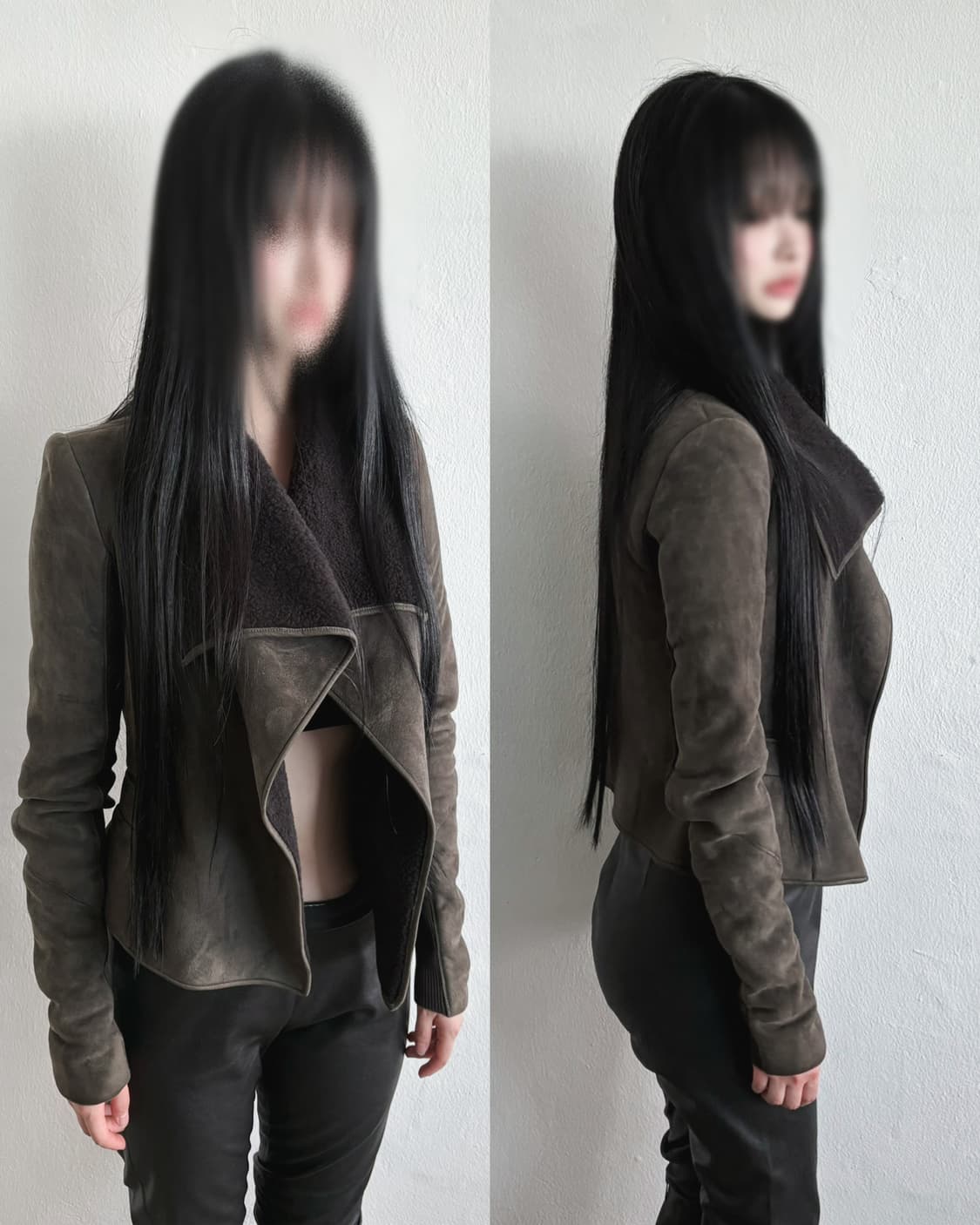 릭오웬스 13FW olmar&mirta 무스탕 드레이프 바이커자켓 상품이미지2